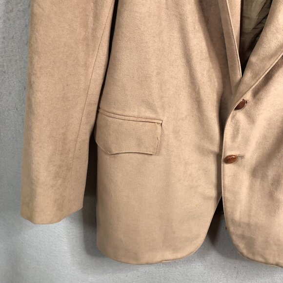 Sheplers Blazer Mens 44L Tan Western Faux Suede Microfiber Sport Coat Jacket - Picture 15 of 16